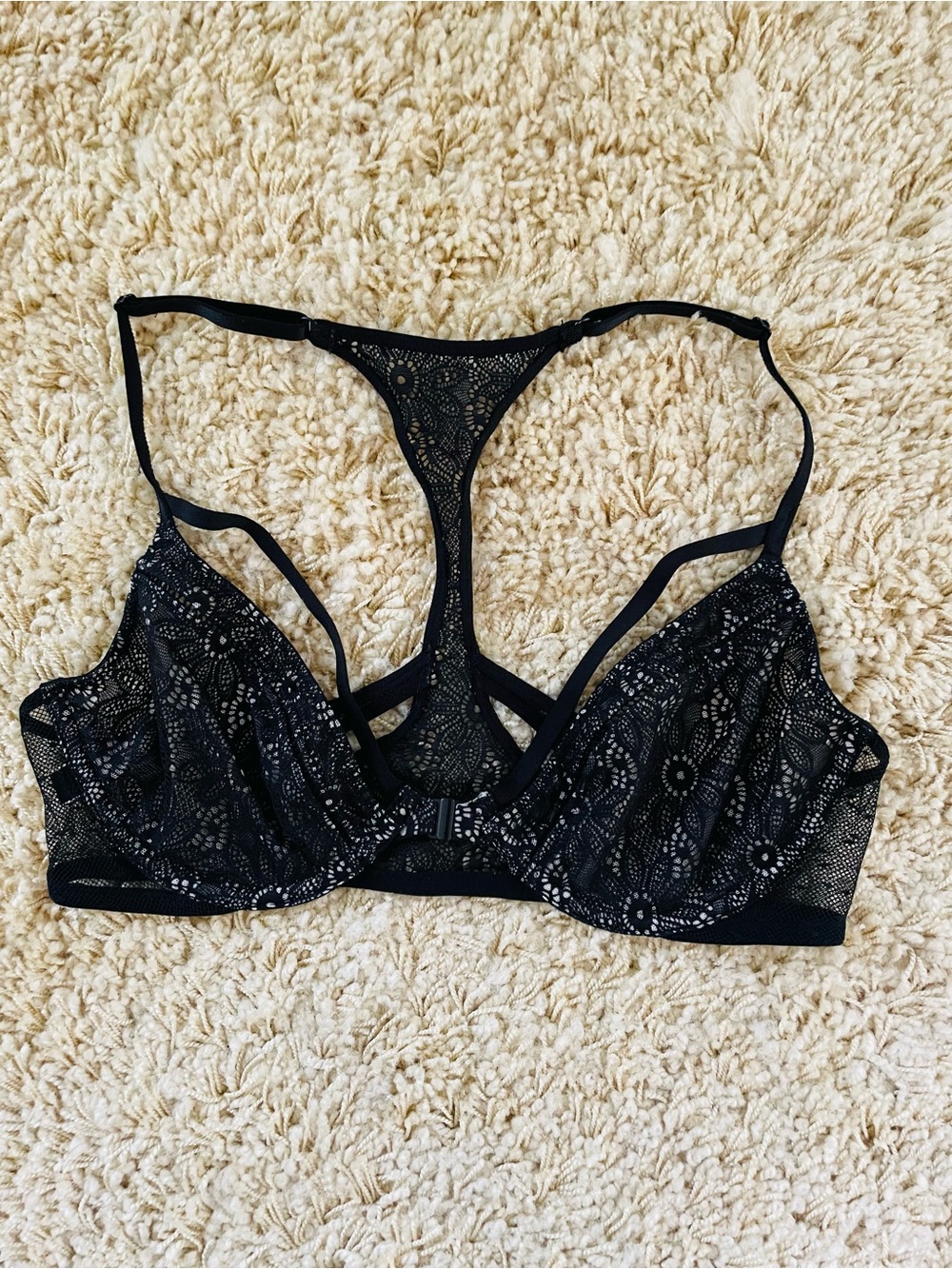 Victoria's Secret Black Lace Racerback Bralette